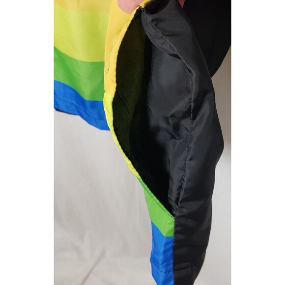 Polaroid Jacket Mens Large Black Rainbow Windbreaker Pullover Hooded 320 OneStep - Picture 7 of 12